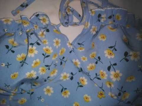 Rochie Noua de la United Colors of Benetton , Blue light floral, foarte frumoasa, mar S, M, L