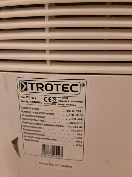 Vând dezumificator Trotec TTK 100 S