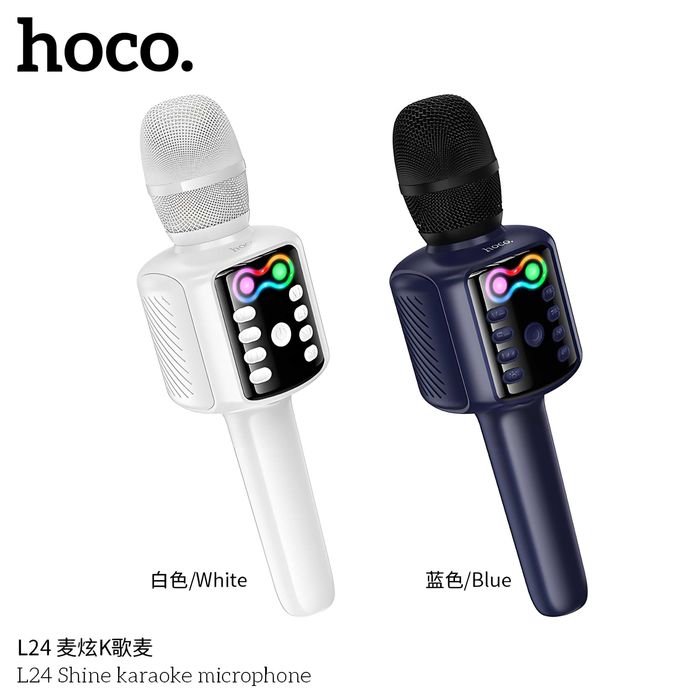 Hoco L24 Караоке Микрофон с Bluetooth-колонкой и RGB-подсветкой