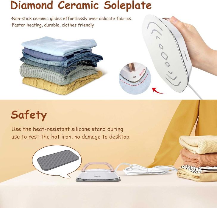 Пътна ютия Newbealer с двойно напрежение - 120V/220V (без пара)