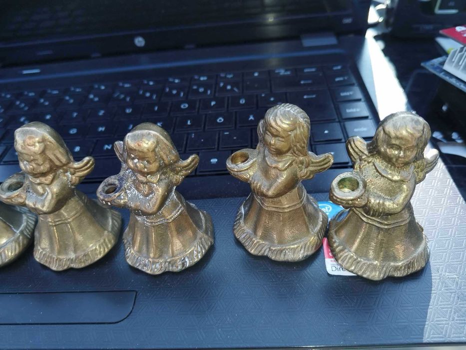 5 statuete ingeras  din alama