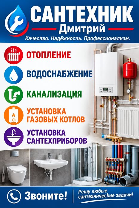 Сантехник. Услуги профессионального мастера.