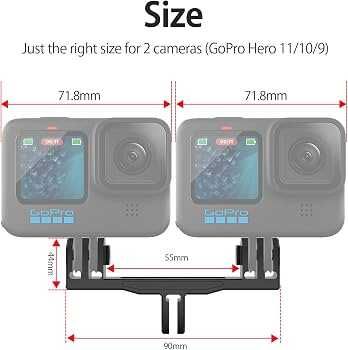 Suport dublu HSU pentru camere de acțiune GoPro / Insta360 / Osmo Action