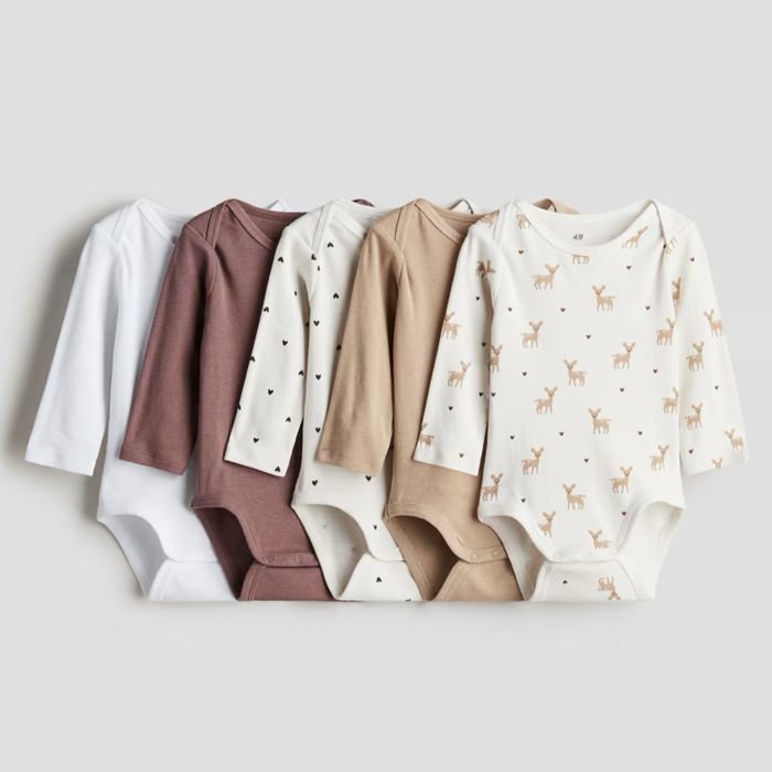 Новый набор бодиков H&M, 4-6 мес