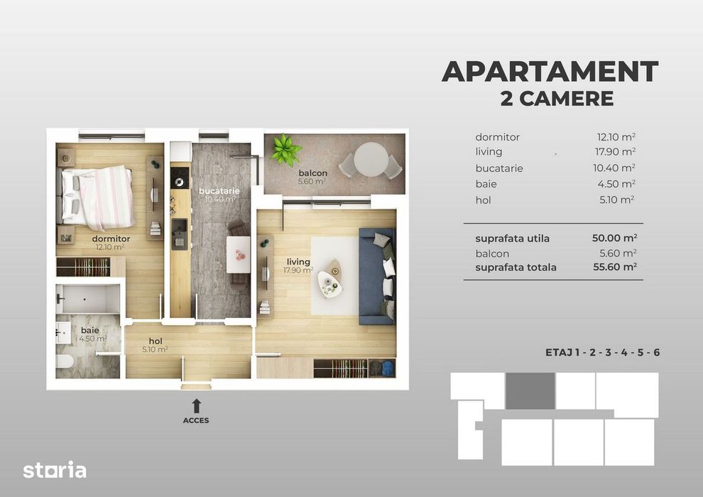 Fara comision! Apartament 2 camere, decomandat, zona Grand Arena Mall