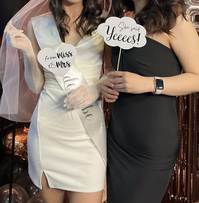 Белое мини платье на девичник