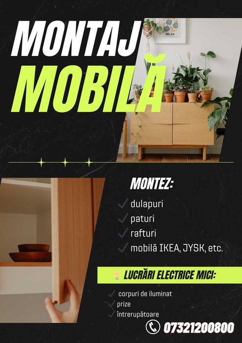 Montaj mobilă & lucrări electrice mici – Cluj-Napoca