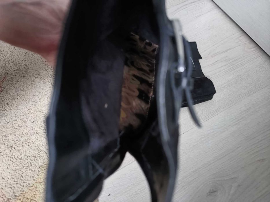 Ghete din Piele Sam Edelman Black Kendrix Leather Goth Rock Nr. 39