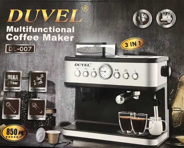 Кофемашина DUVEL DL-007 с кофемолкой, 20 бар, 850W kv22 DUBL