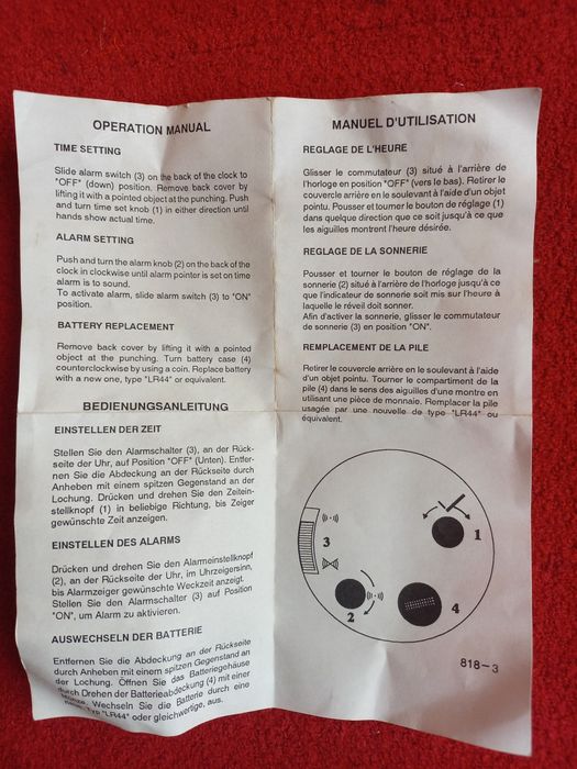 Ceas de masa, poseta, buzunar, MIYOTA nefuncțional