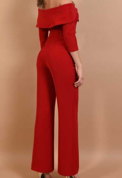 Salopetă Elegantă Roșie - Nouă