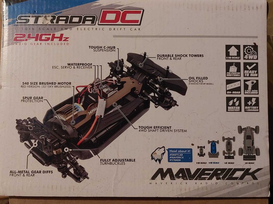 Automodel Drift Maverick 1/10  AWD  Nissan Skyline  strada auriu custom