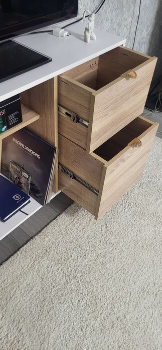 Тумба для телевизора (дуб сонома + белый)