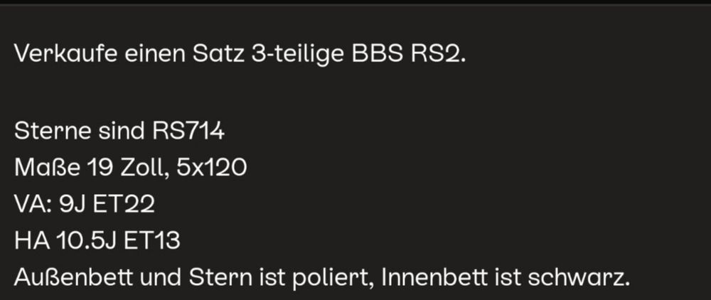 Vand jante BBS RS2 custom 3 piese