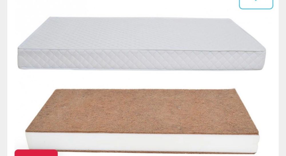 Saltea pentru pătuț nouă ambalată cu husa detasabila din microfibra Cocos   Comfort + 120x60x10  plus husa impermeabilă