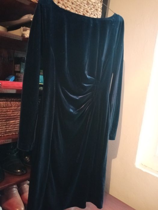 Rochie catifea bleumarin