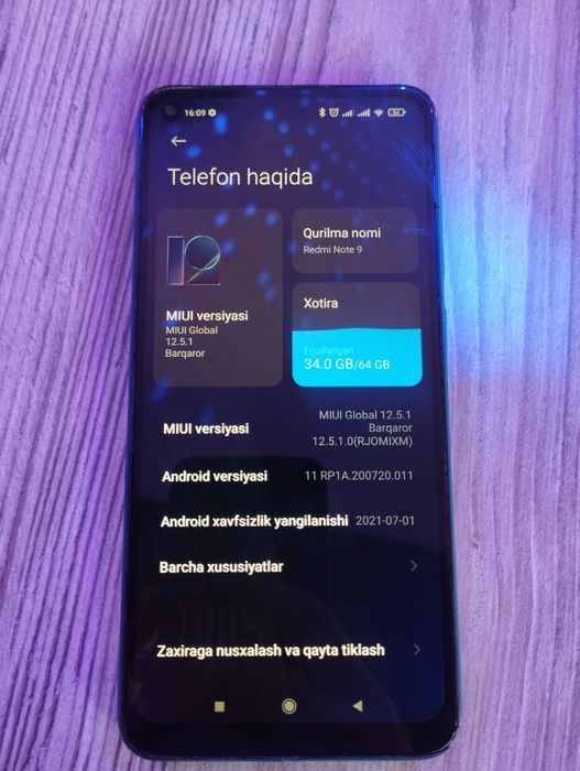 Redmi note 9 kelishtirib beriladi hamma joyi ideal