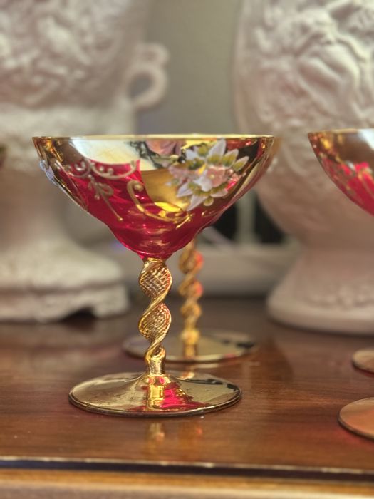 Set  cupe Murano  aurit 24tk