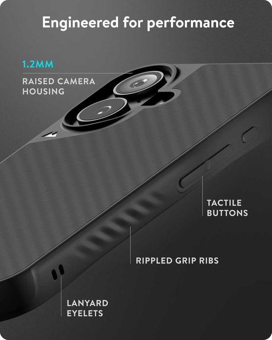 Калъф Mous за iPhone 16 Pro / iPhone 16 с MagSafe - въглеродни влакна