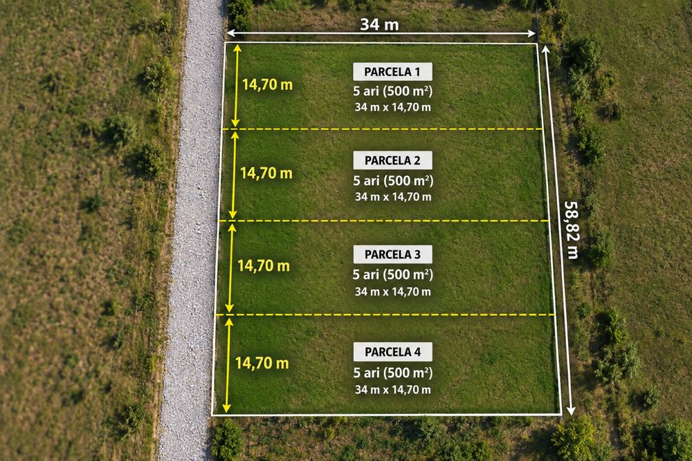 Teren intravilan Liteni – Moara | 5 sau 10 ari | Drum acces | Deschidere bună