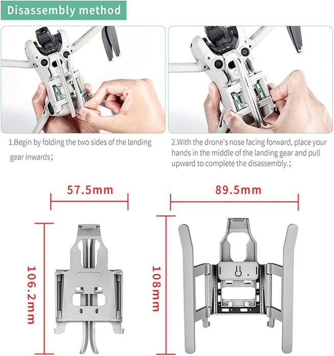 Сгъваем колесник ZLYLVRC с LED светкавица за DJI Mini 4 Pro Drone