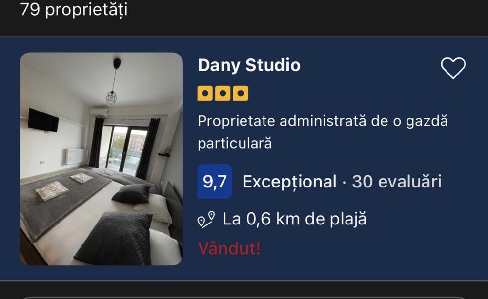 Studio de vanzare in Eforie Nord  cu istoric Booking/ Airbnb