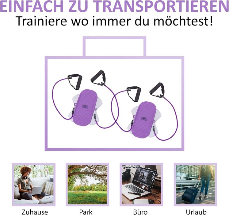 Фитнес ластици с двоен въртящ диск и видео уроци отслабване и пилатес