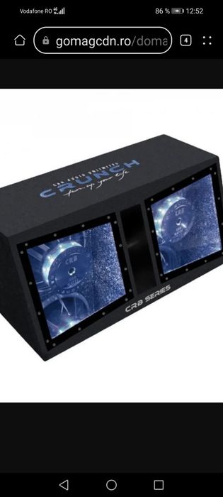 Subwoofer crunch 2×30cm 1000 wați rms