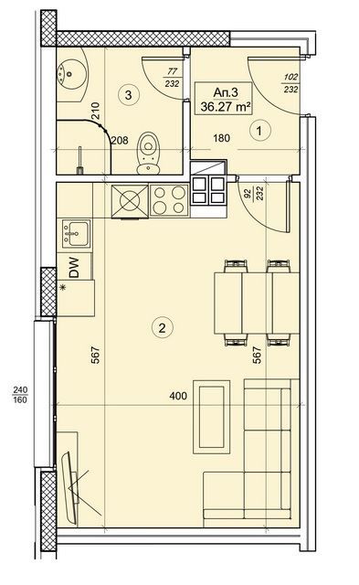 Едностаен апартамент в ж.к. Слатина! Нова сграда!