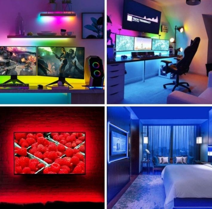 Kit banda led RGB 5050 pentru TV cu usb 5 m