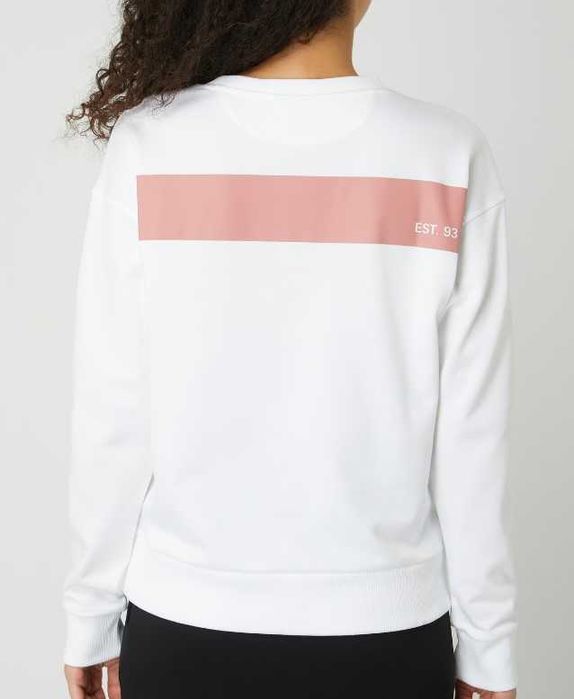 Hugo бял дамски суитшърт модел Nakira с розово лого