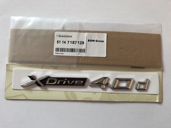 Emblema BMW x-drive 40d lateral,abs
