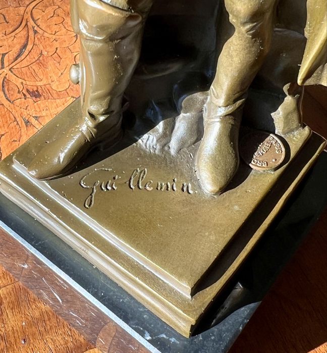 Statuetă bronz cu soclu marmură – Napoleon – semnată