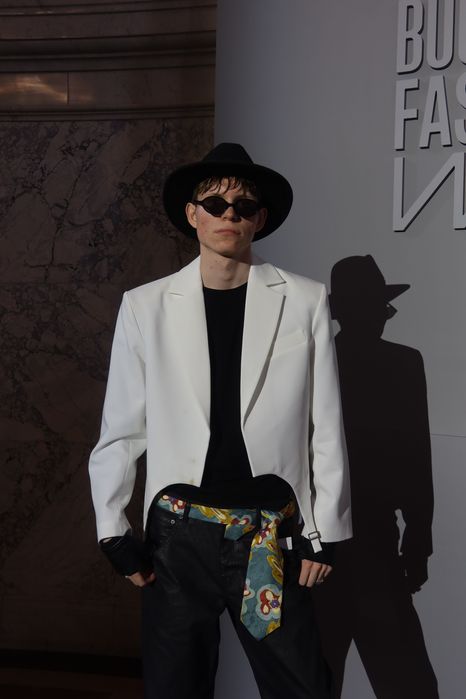 Sacou alb BAZHANE, mărime M/L