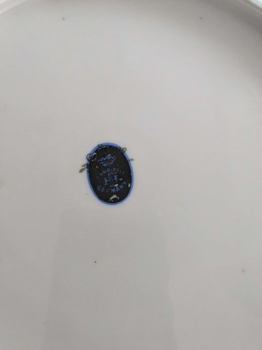 30см Sandizell Германия фарфор блюдо тарелка кобальт Мейсенский букет