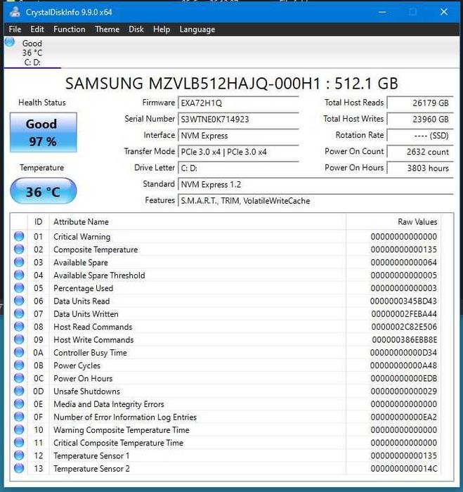 Samsung PM981 512GB SSD 2280 NVMe