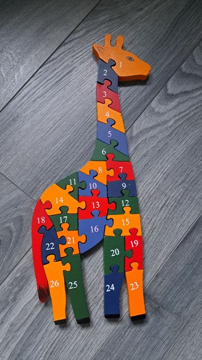 Puzzle girafa din lemn