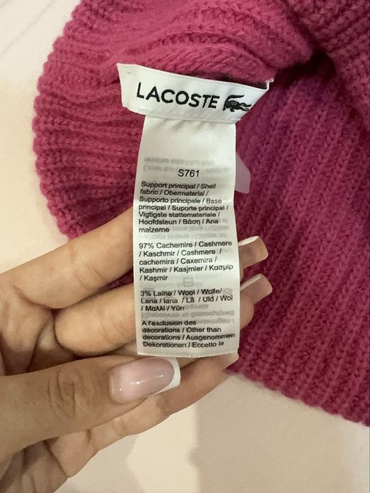 Шапка Lacoste 97% кашемир