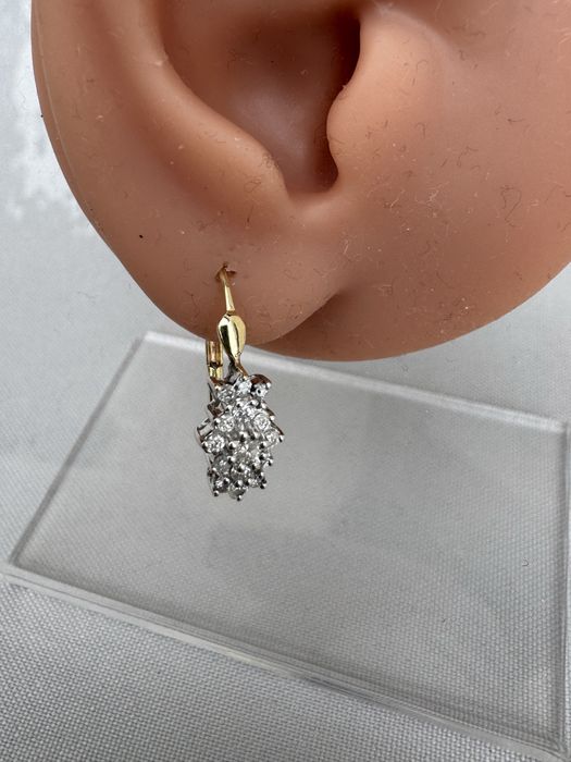 Cercei din aur 14 k si diamante
