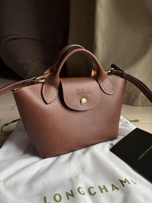 Longchamp Le Pliage, оригинална кожена чанта
