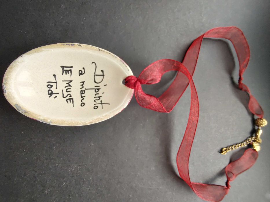 Pandantiv din portelan, artizanal, pictat manual, unicat