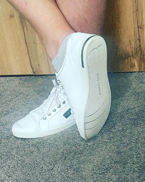 Белые кожаные кеды Dolce gabbana, оригинал