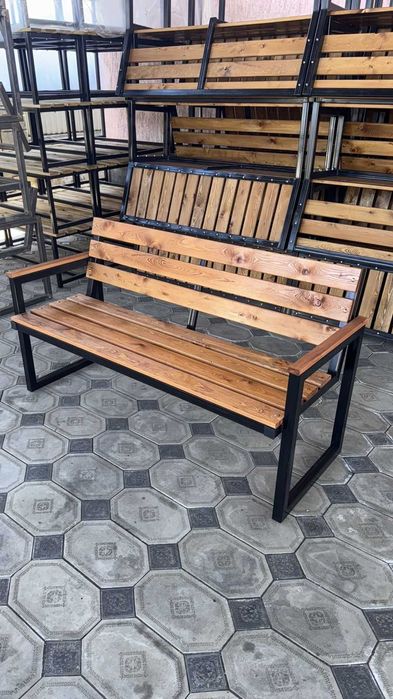 скамейка со спинкой урны уличные в наличии и на заказ