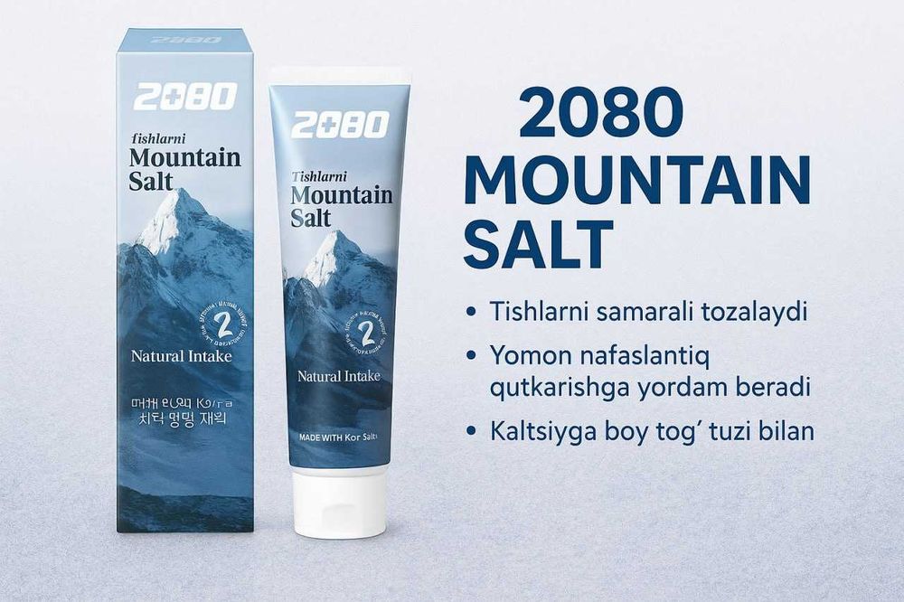 2080 Mountain Salt – Tog’ tuzi bilan boyitilgan tish pastasi