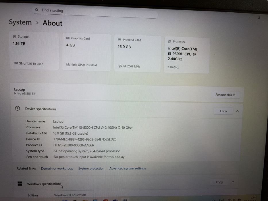Acer Nitro AN515-54