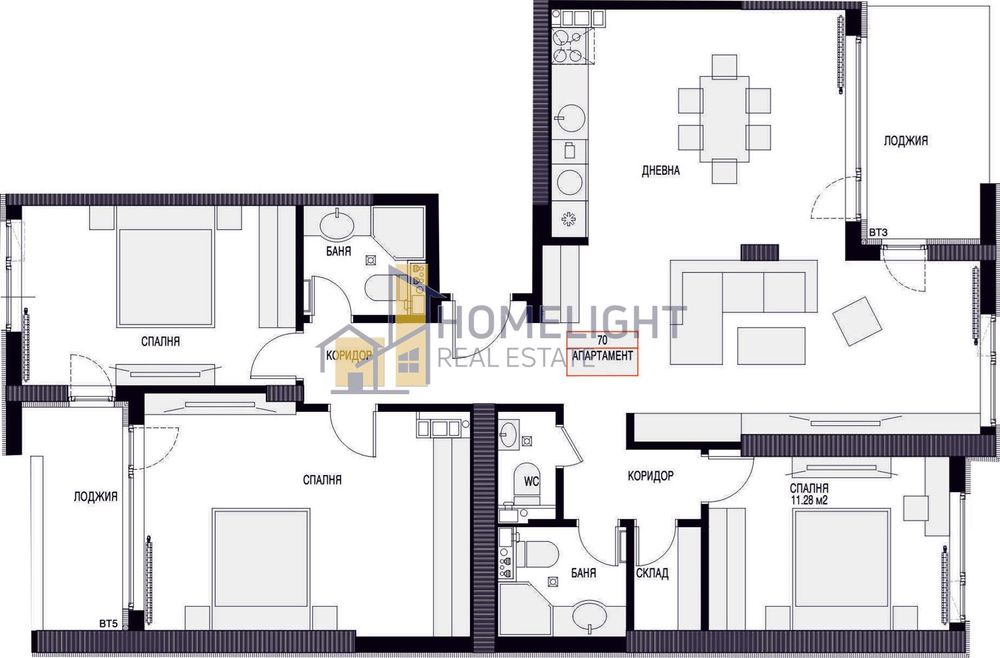 Четиристаен апартамент в кв. Люлин 2