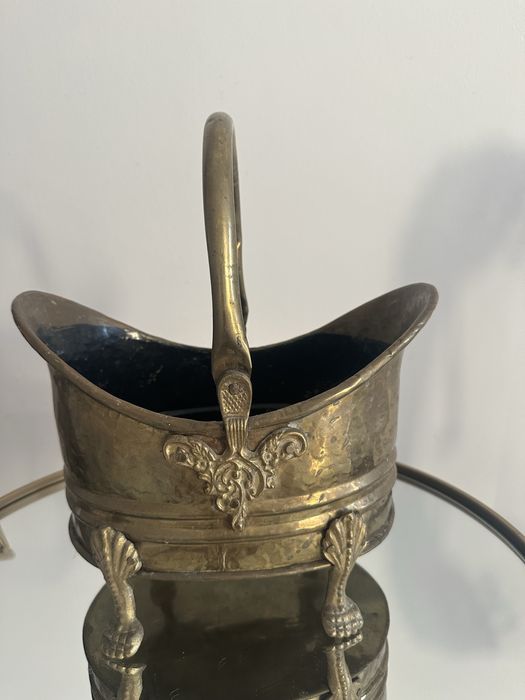 Jardinieră / vas decorativ vintage din alamă – piesă deosebită