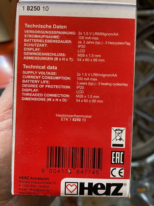 Cap termostat digital Herz