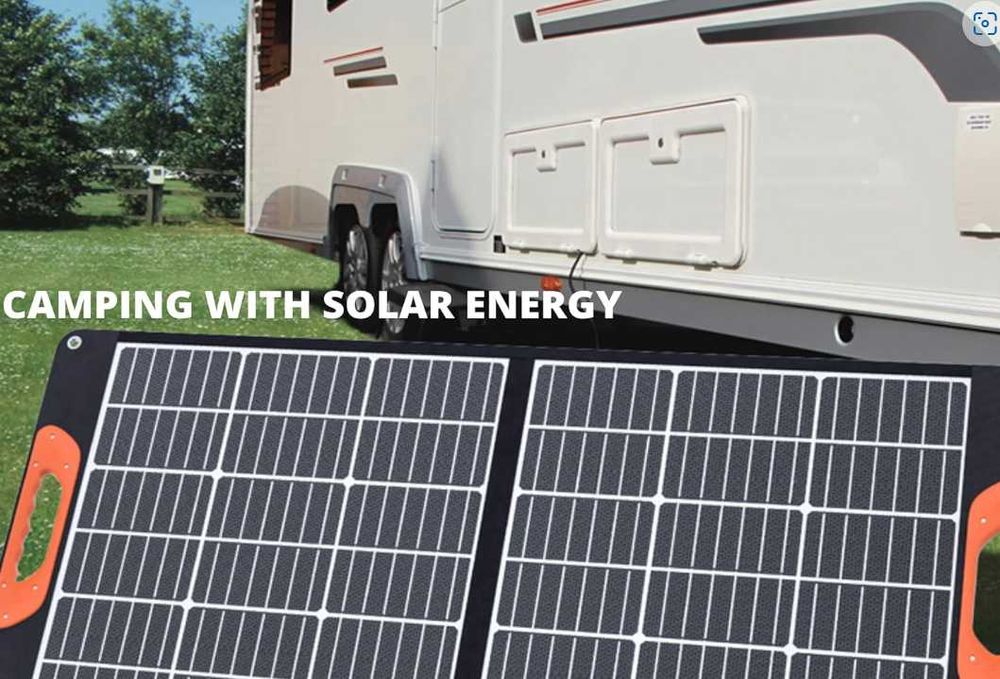 100W сгъваем преносим соларен панел за лаптоп кола къмпинг [PROMO)