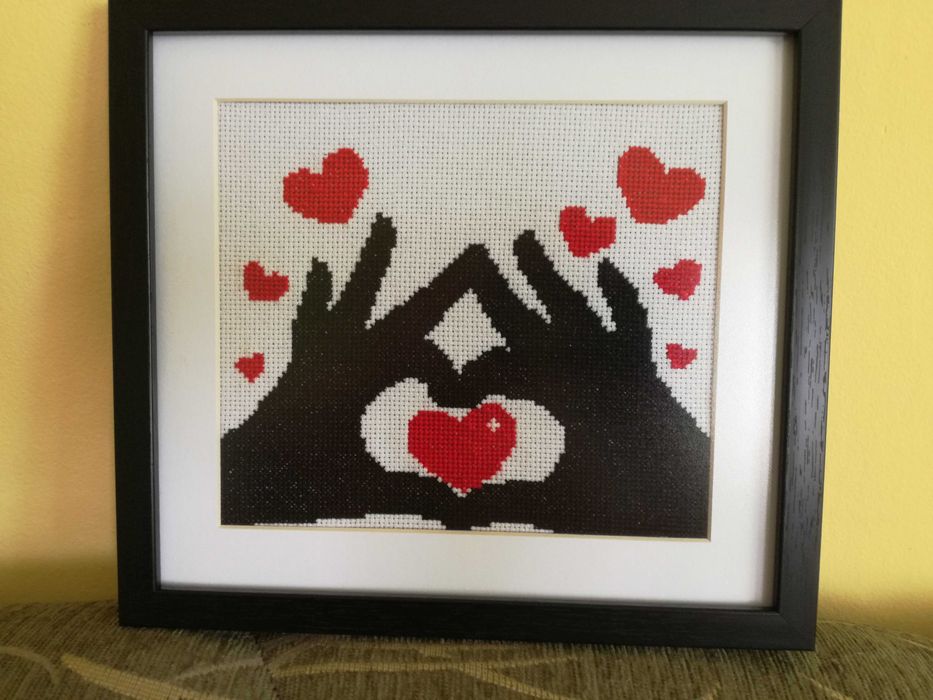 Свети Валентин.  Ръчно изработена картина - гоблен.